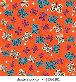 vector illustration with abstract butterflies