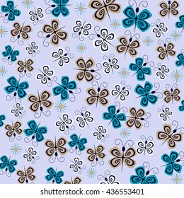 vector illustration with abstract butterflies
