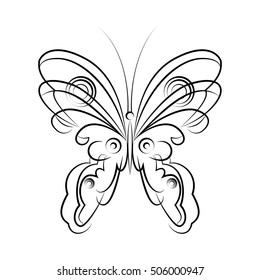 Vector illustration of abstract butterfly on white background.