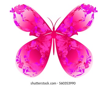 Vector illustration of abstract butterfly with paint spots pattern for your design