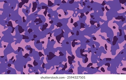 Vector illustration of abstract camouflage design with a mix of purple and pink. Camouflage texture natural soft colors background, wallpaper. For modern hunting and military purposes.