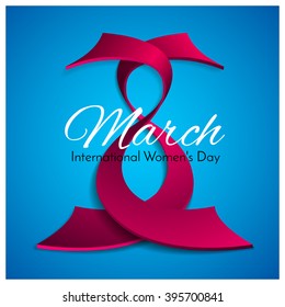 Vector illustration of abstract card on March 8