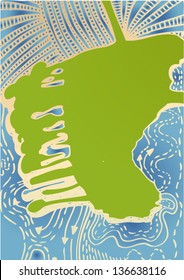 Vector illustration of abstract cartography / meteorology / topography image. Abstract color background / texture.