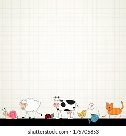 Vector Illustration of Abstract Cartoon Animals