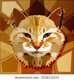 Ilustração vetorial abstract cat. Vida de animais de estimação. Retrato abstrato de um representante dos felinos.