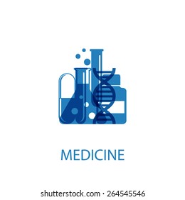 Vector illustration of an abstract character on a theme medicine