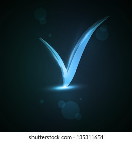 Vector illustration of abstract checkmark on colorful background eps10