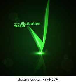 Vector illustration of abstract checkmark on colorful background eps10