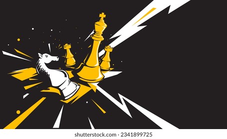 Vector illustration of abstract chess game design element. Game concept