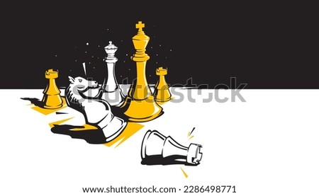 Vector illustration of abstract chess game design element. Game concept