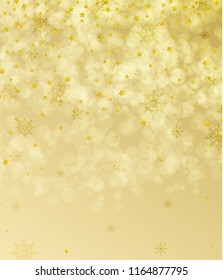 Vector illustration abstract Christmas background. Gold Holiday New year stars.