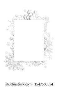 Vector illustration abstract Christmas Background with papercut Snowflakes.