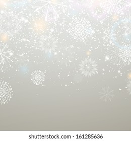Vector Illustration of an Abstract Christmas Background with Snowflakes