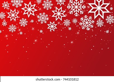 Vector illustration abstract Christmas Background with volumetric snowflakes. Winter paper art design. White 3D snowflakes with shadow. Xmas and new year background with shining stars