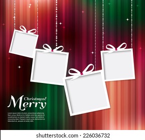 Vector illustration. Abstract Christmas card with gifts.