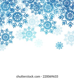 Vector Illustration of an Abstract Christmas Design with Snowflakes