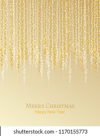 Vector illustration abstract Christmas golden background. Gold Holiday New year