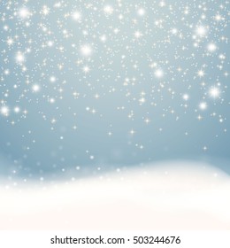 Vector Illustration of an Abstract Christmas Greeting Card with Sparkling Stars