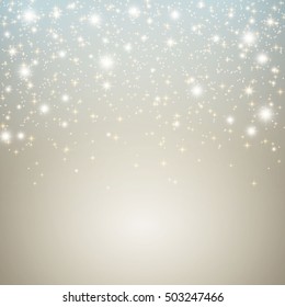 Vector Illustration of an Abstract Christmas Greeting Card with Sparkling Stars