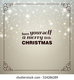 Vector Illustration of an Abstract Christmas Greeting Card with Sparkling Stars