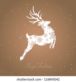 Vector Illustration of an Abstract Christmas Reindeer