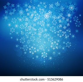 Vector illustration. Abstract Christmas snowflakes background. EPS10