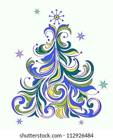 Vector illustration of abstract christmas tree