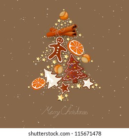 Vector Illustration of an Abstract Christmas Tree