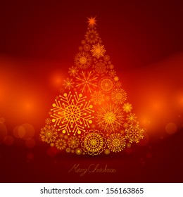 Vector Illustration of an Abstract Christmas Tree
