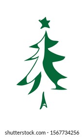 Vector illustration of an abstract Christmas tree isolated on white background.