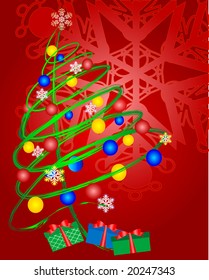ilustración vectorial del árbol de navidad abstracto
