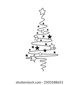 Vector illustration  abstract christmas tree