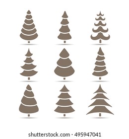 Vector Illustration of Abstract Christmas Trees
