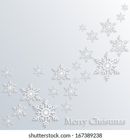 Vector illustration abstract Christmas white background with snowflakes - eps10