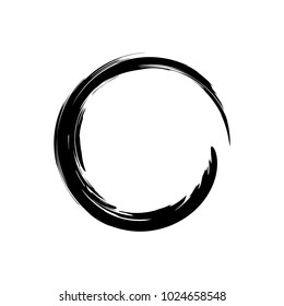 Vector illustration. An abstract circle drawn with a brush.