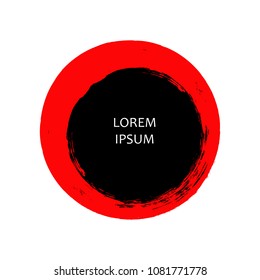 Vector illustration. Abstract circle painted with a brush