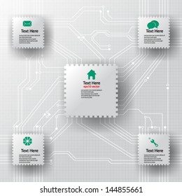 Vector illustration abstract circuit board info graph concept design - eps10