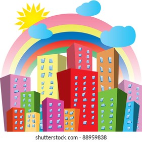 Vector illustration of an abstract city.