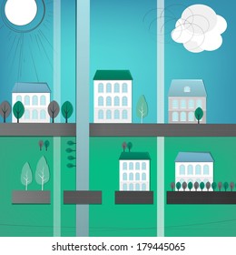 Vector illustration of abstract city landscape