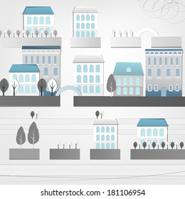 Vector illustration of abstract city landscape