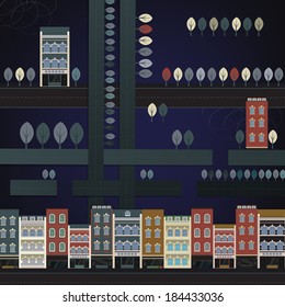 Vector illustration of abstract city landscape