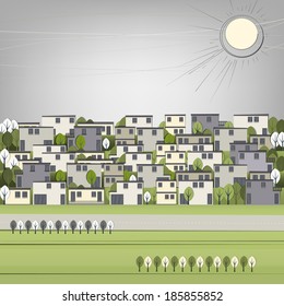 Vector illustration of abstract city landscape