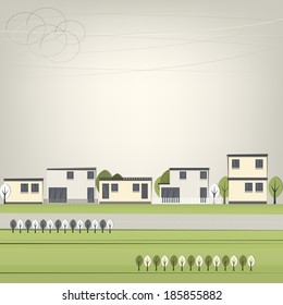 Vector illustration of abstract city landscape