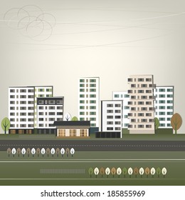 Vector illustration of abstract city landscape