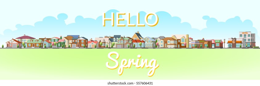 Vector illustration of abstract city landscape banner