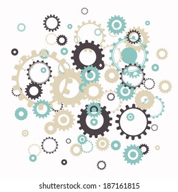 Vector Illustration of Abstract Cog Wheels