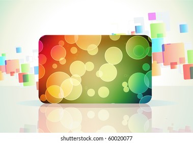 Vector illustration of abstract color background with magic  decorated gift card