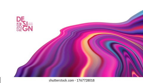 Vector illustration: Abstract Color flow. Wave colorful Liquid shape. Trendy designt.