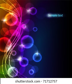 Vector illustration of Abstract color glowing background