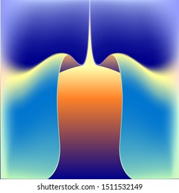 Vector illustration of abstract color wave folds gradients in the colored light